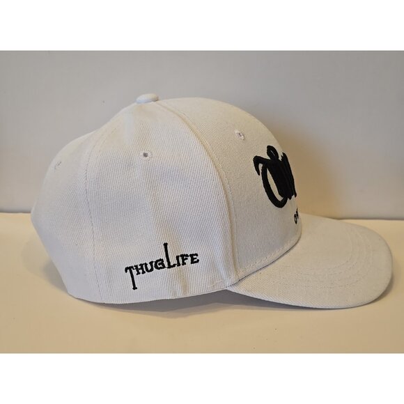 THUG LIFE OUTLAW TUPAC 2PAC EMBROIDERED SNAPBACK BASEBALL CAP HAT White - Picture 2 of 5